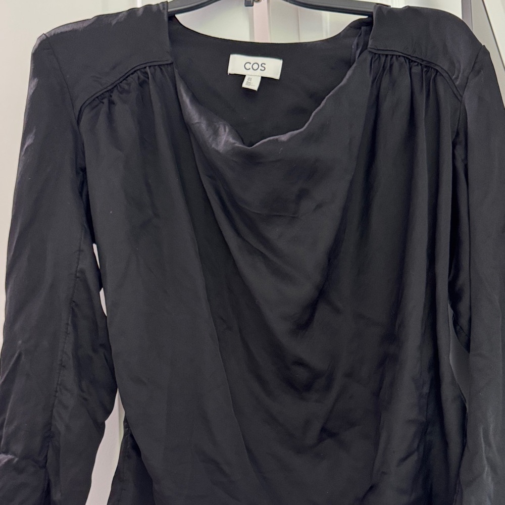 COS Elegant Black Cowl Neck Blouse
